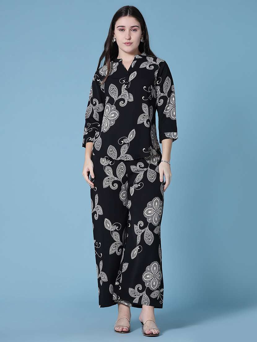 women printed three quarter sleeves ethnic co-ord set - 22561179 -  Standard Image - 2