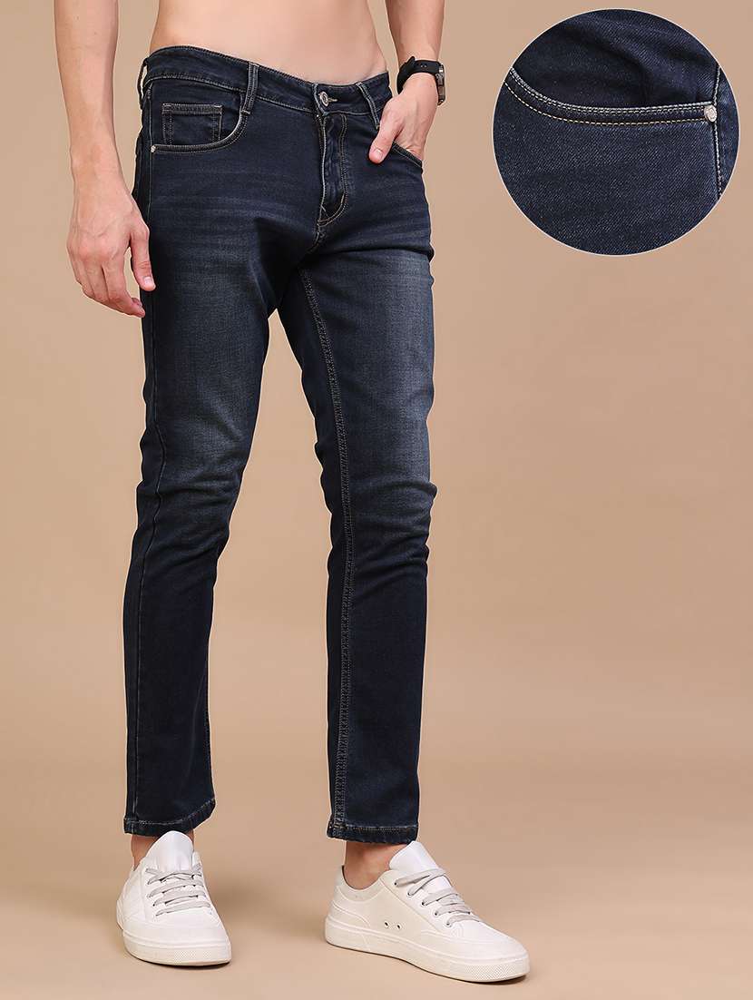 men washed mid rise full length slim fit jeans - 22561392 -  Standard Image - 2