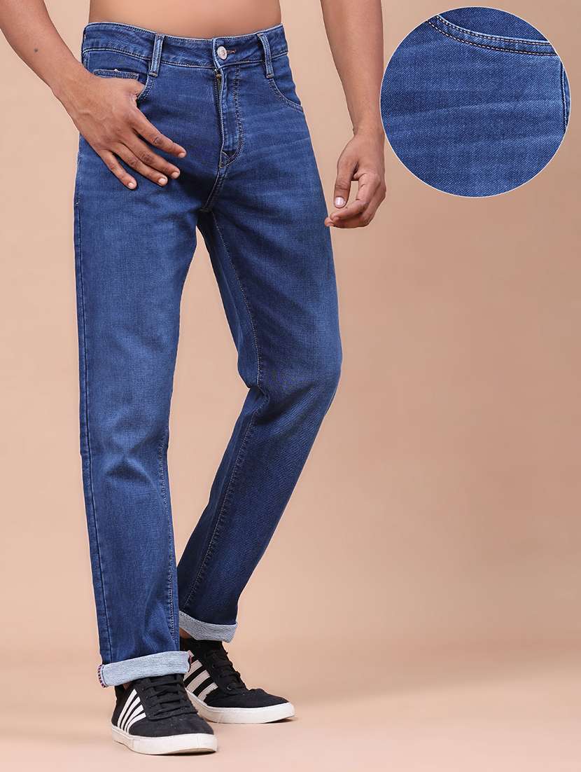 Men Washed Mid Rise Full Length Tapered Jeans - 22561395 -  Standard Image - 2