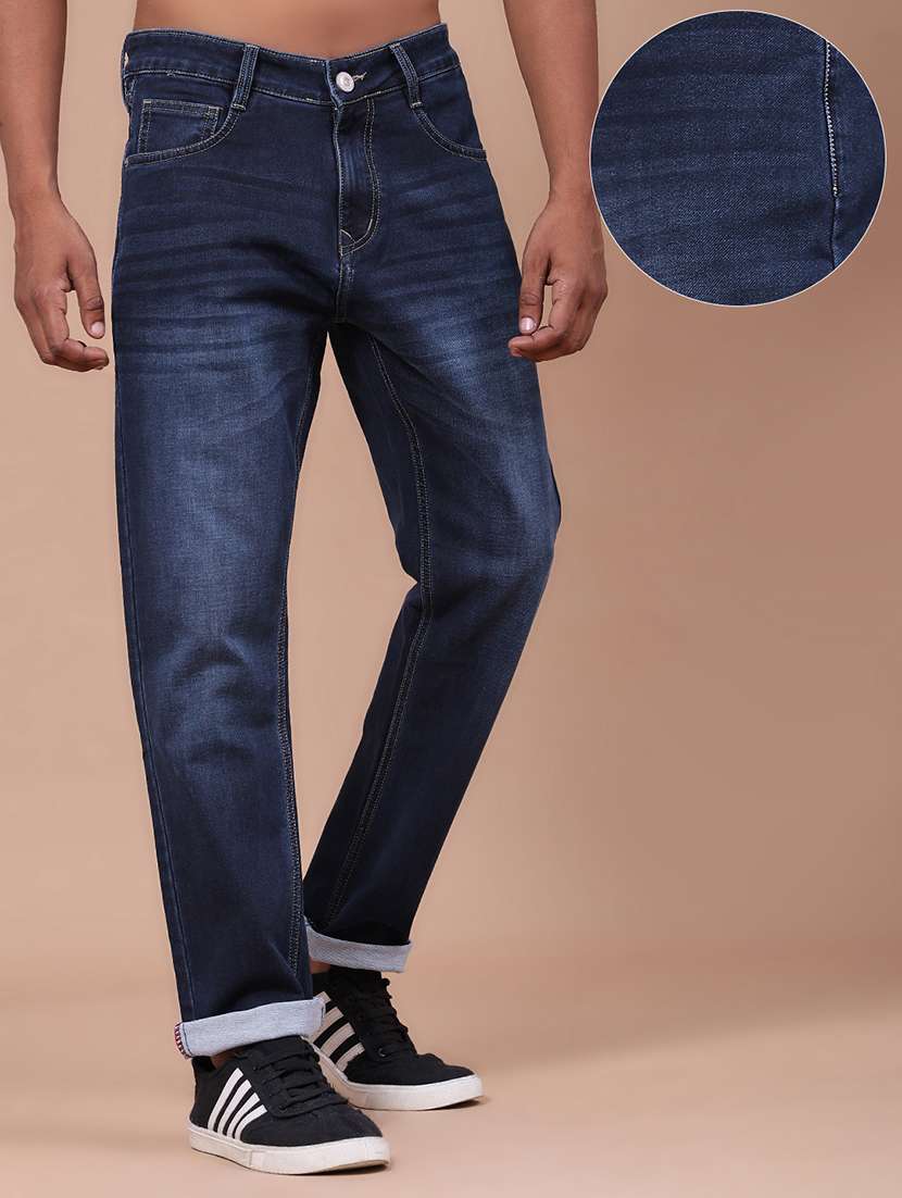 Men Washed Mid Rise Full Length Tapered Jeans - 22561404 -  Standard Image - 2