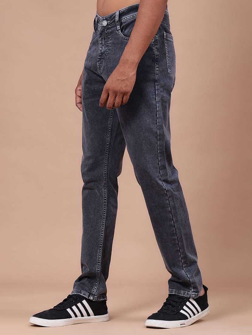Men Washed Mid Rise Full Length Slim Fit Jeans - 22561423 -  Standard Image - 2