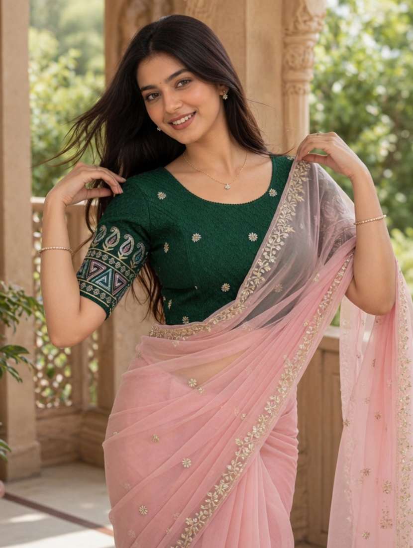 women embroidered round neck stitched blouse - 22561445 -  Standard Image - 2