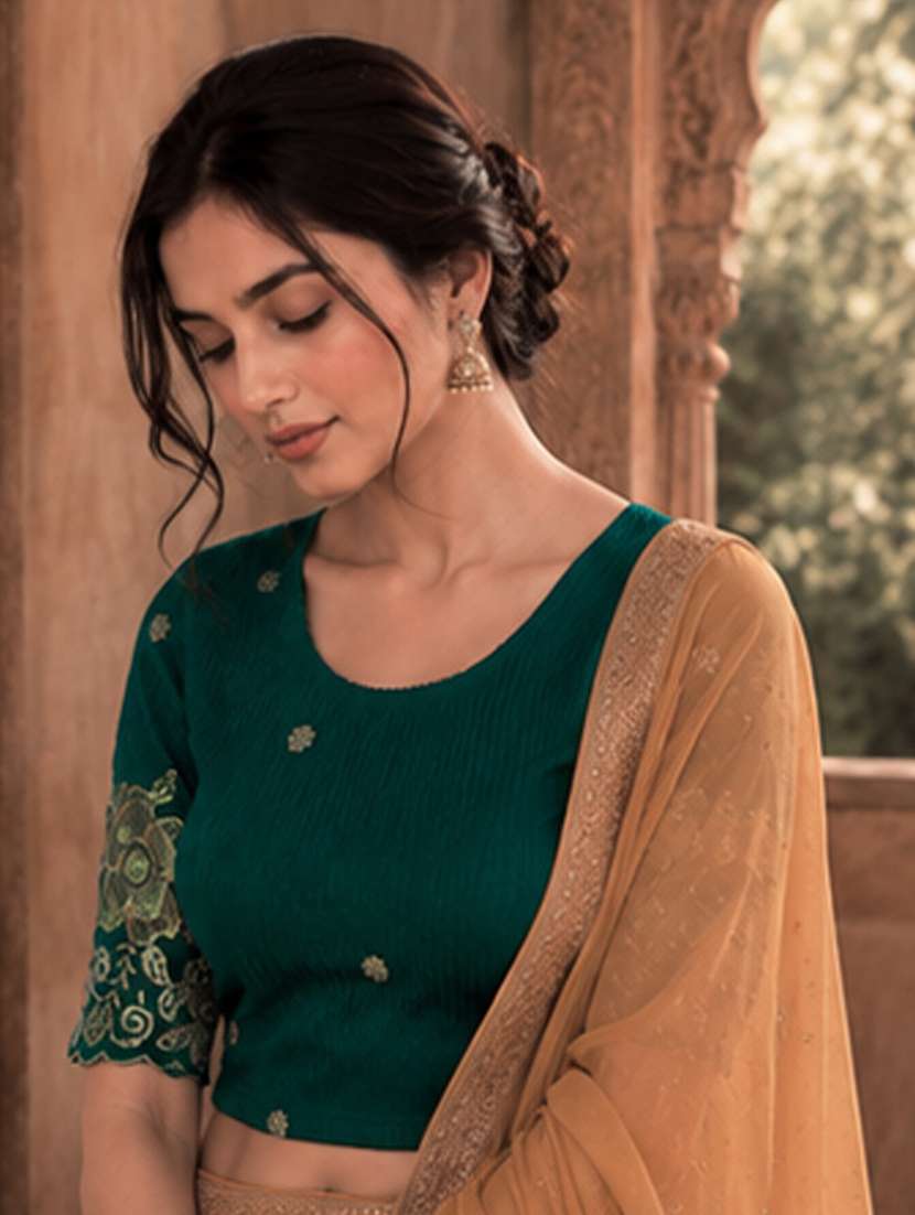 women embroidered round neck stitched blouse - 22561470 -  Standard Image - 2