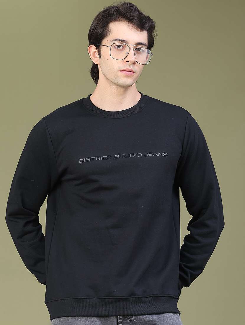 men printed long sleeve regular fit sweatshirt