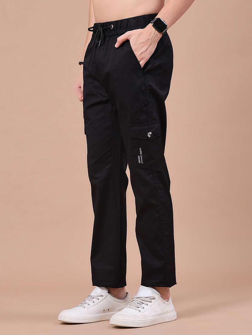 men solid mid rise regular fit cargo  - 22562321 -  Standard Image - 2