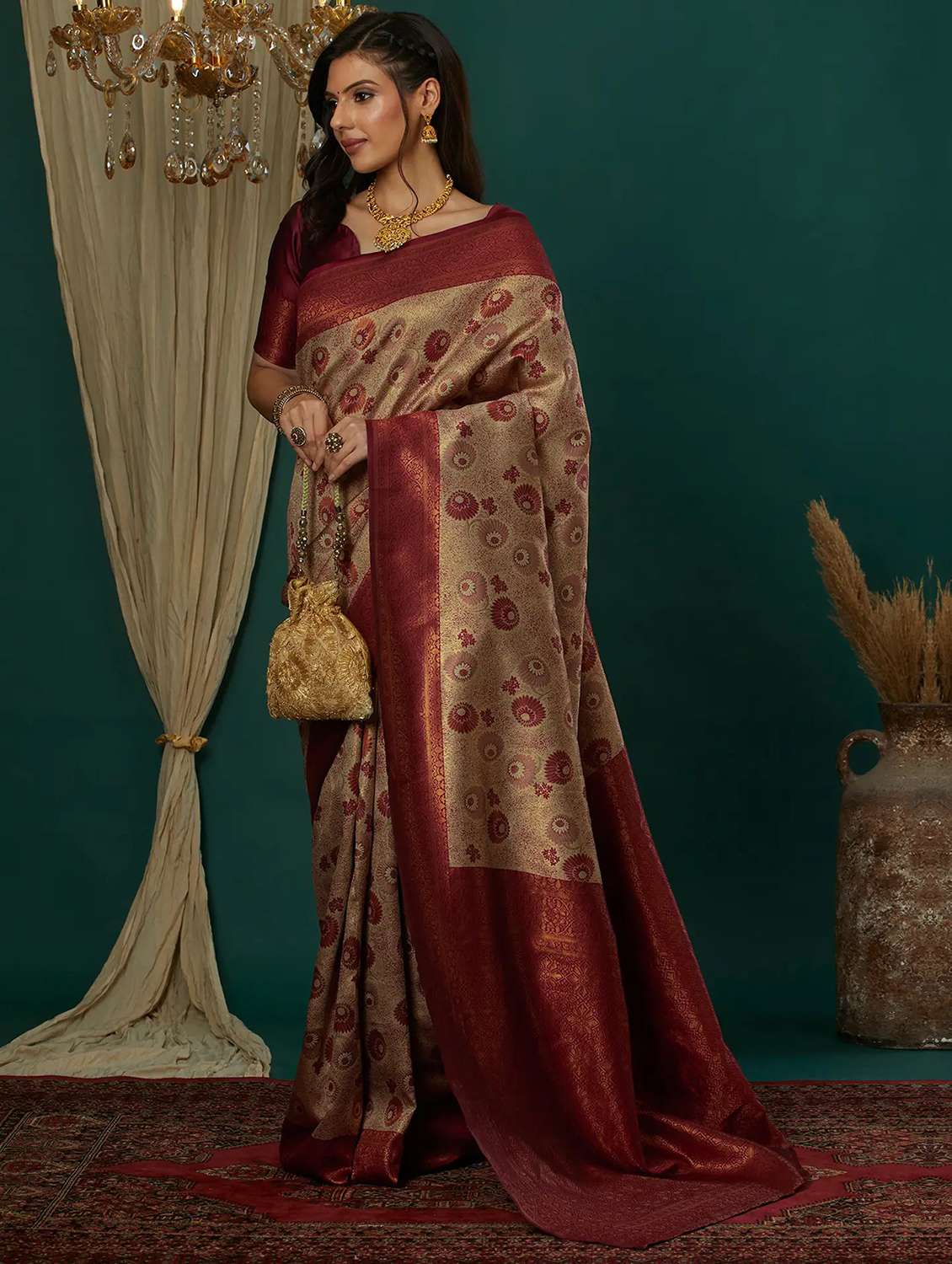 women self design banarasi saree with blouse - 22562852 -  Standard Image - 2
