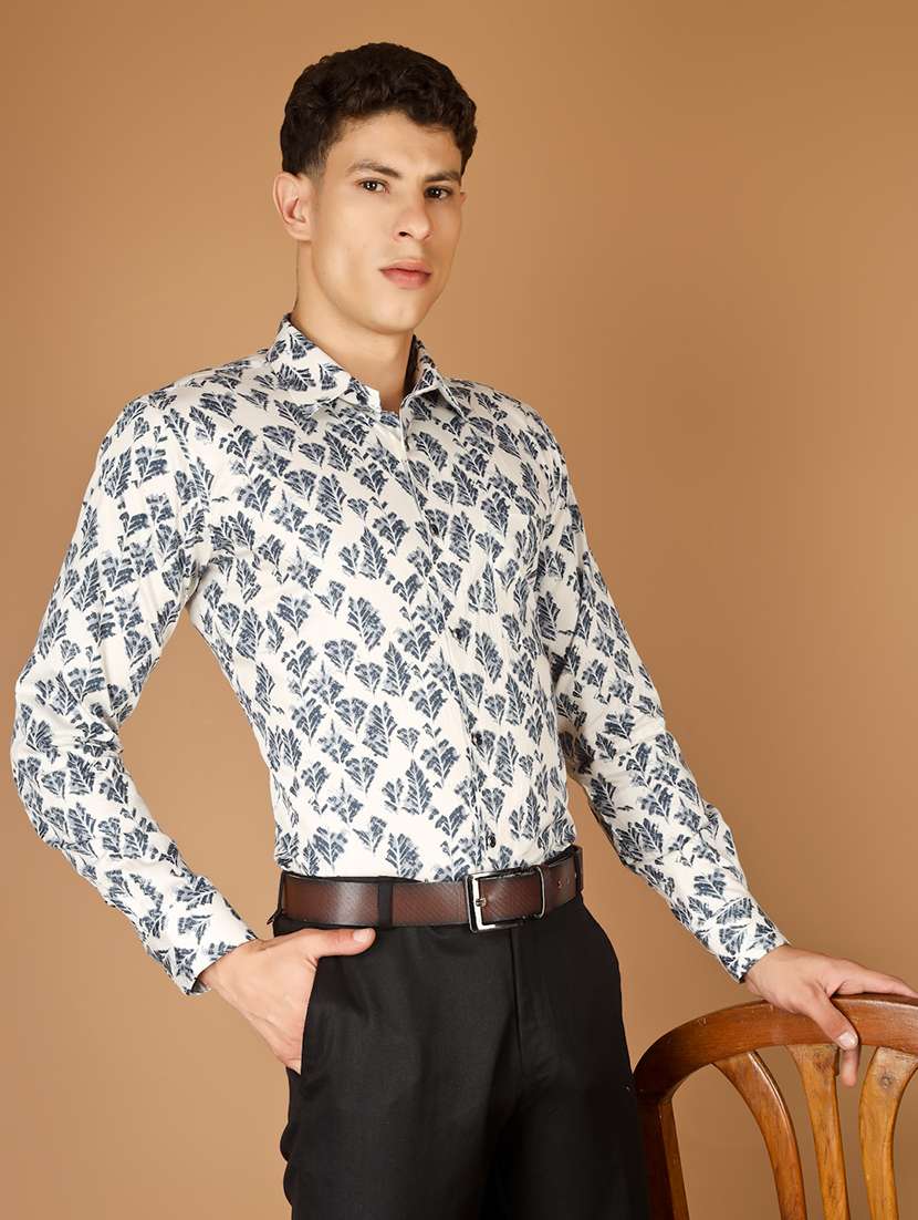 men printed long sleeve slim fit casual shirt - 22562963 -  Standard Image - 2