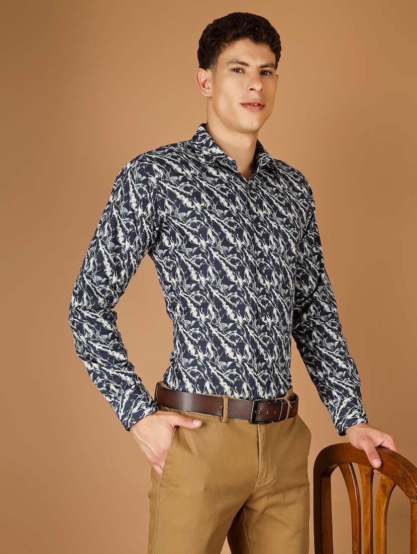 Men Printed Long Sleeve Slim Fit Casual Shirt - 22562965 -  Standard Image - 2