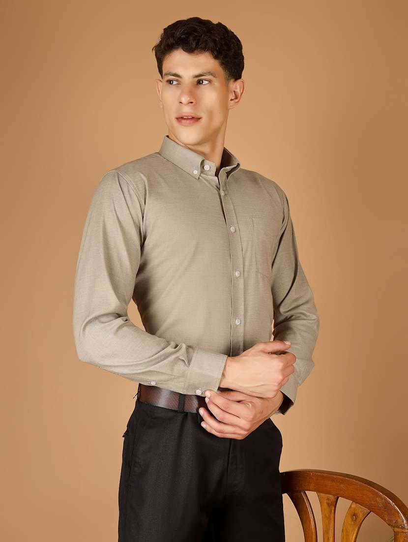 Men Solid Long Sleeve Slim Fit Formal Shirt - 22562969 -  Standard Image - 2