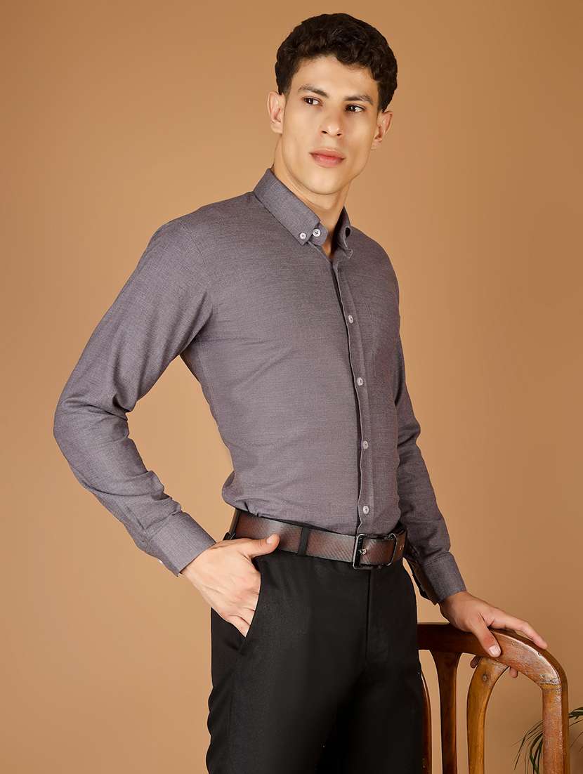 Men Solid Long Sleeve Slim Fit Formal Shirt - 22562970 -  Standard Image - 2