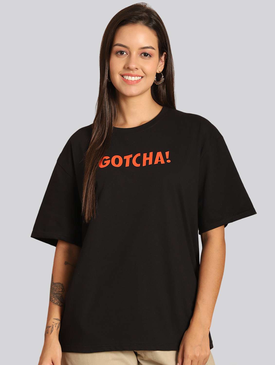 women printed short sleeves oversized t-shirt - 22563075 -  Standard Image - 2