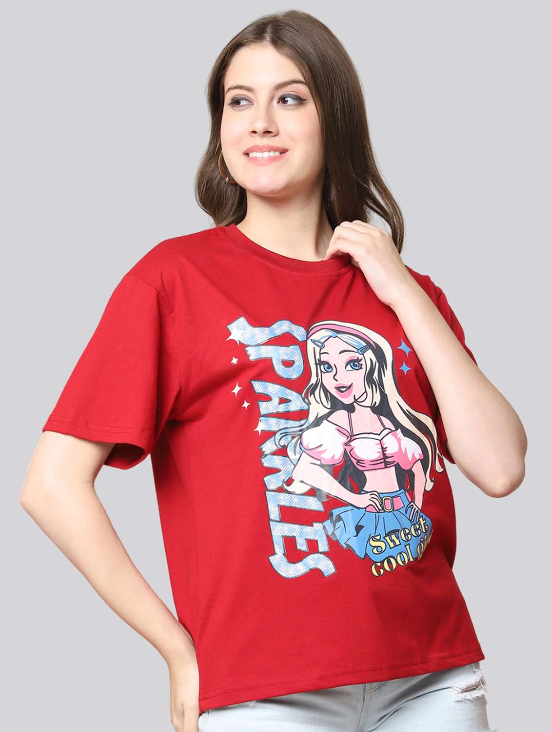 women printed short sleeves oversized t-shirt - 22563080 -  Standard Image - 2