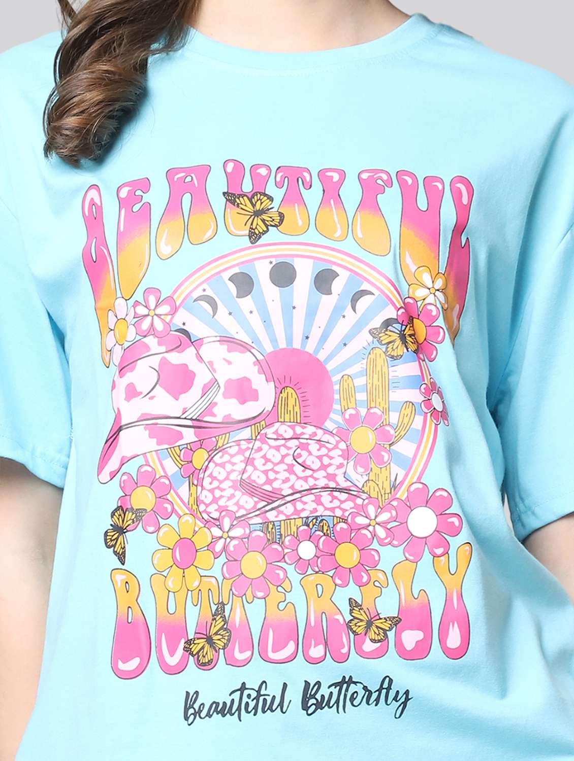 women printed short sleeves oversized t-shirt - 22563084 -  Standard Image - 2