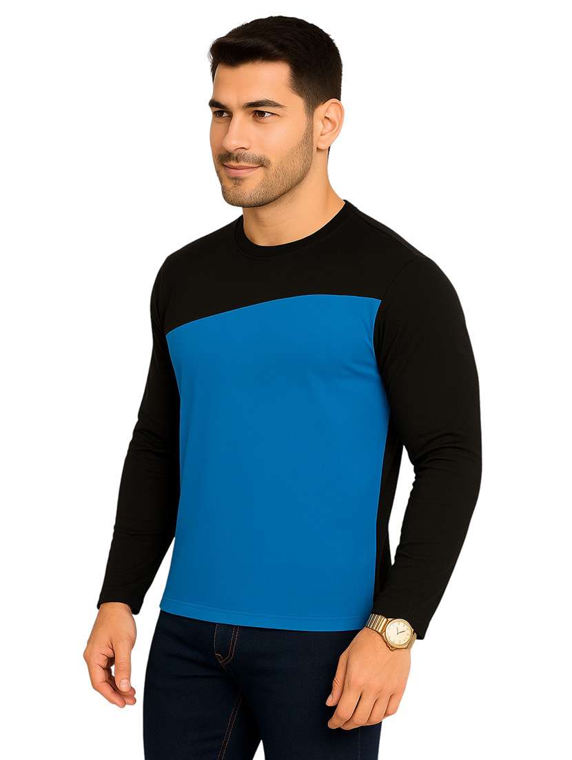men color block long sleeve regular fit t-shirt - 22563308 -  Standard Image - 2
