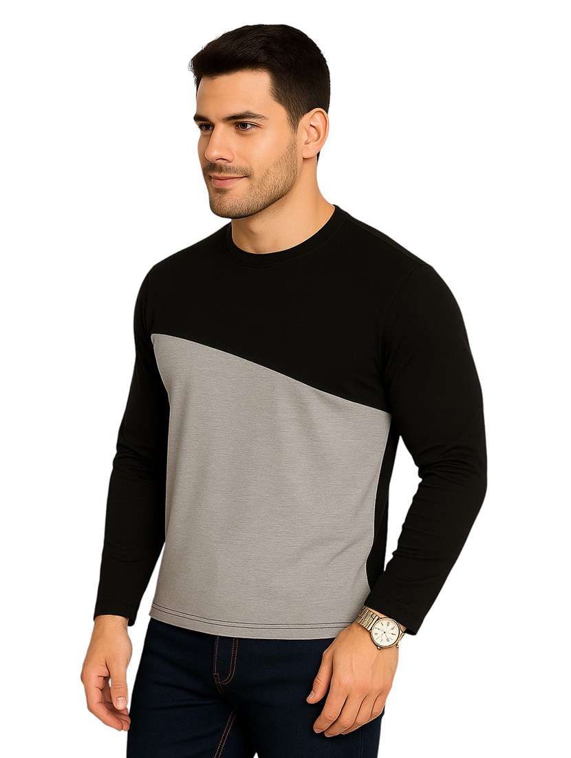 men color block long sleeve regular fit t-shirt - 22563309 -  Standard Image - 2