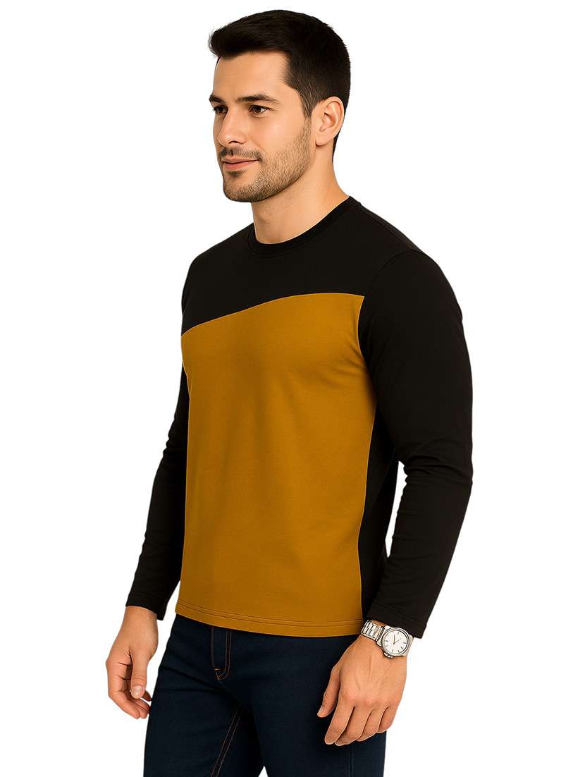 men color block long sleeve regular fit t-shirt - 22563314 -  Standard Image - 2