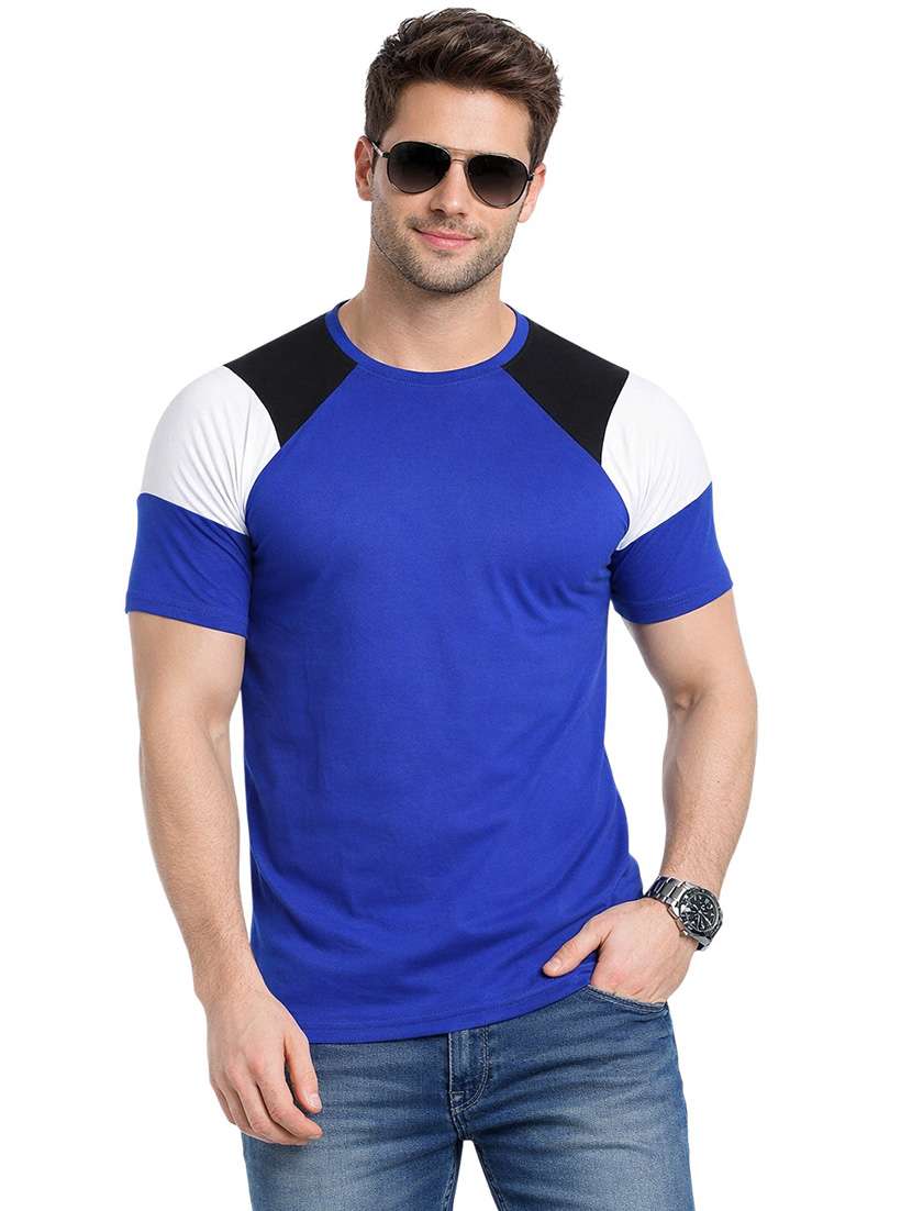 men color block raglan sleeve regular fit t-shirt