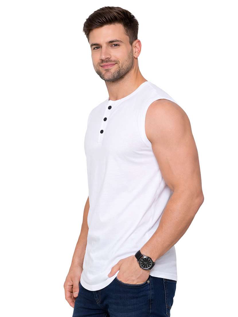 men solid sleeveless regular fit t-shirt - 22563328 -  Standard Image - 2