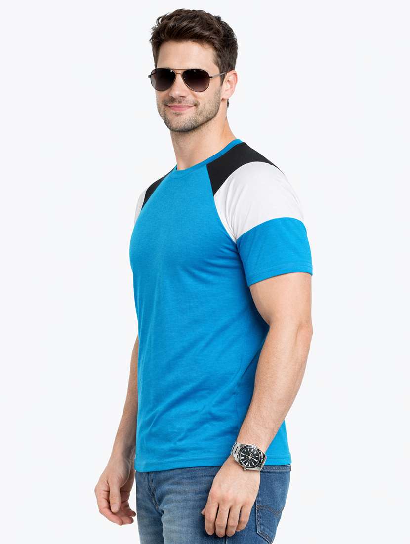 men colourblocked short sleeves regular fit t-shirt - 22563343 -  Standard Image - 2
