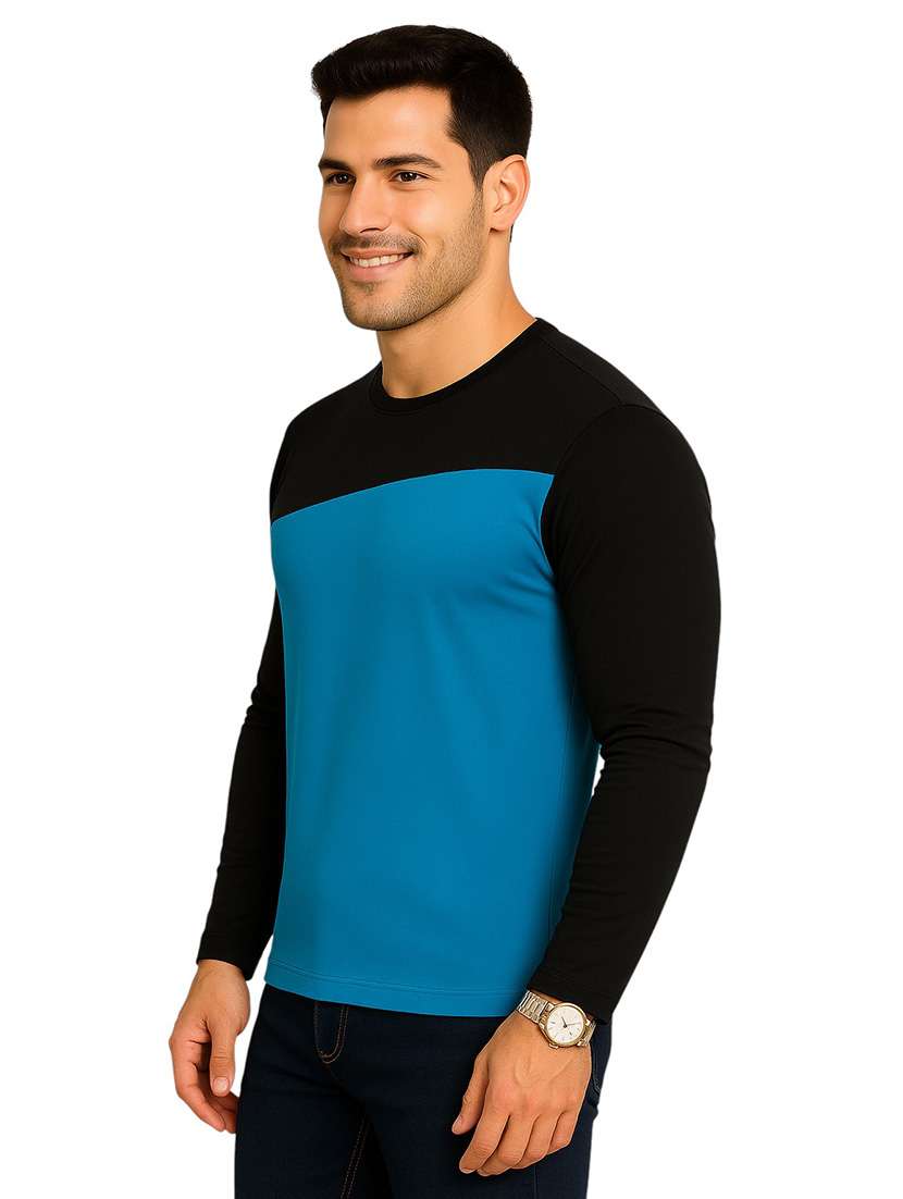 men color block long sleeve regular fit t-shirt - 22563432 -  Standard Image - 2