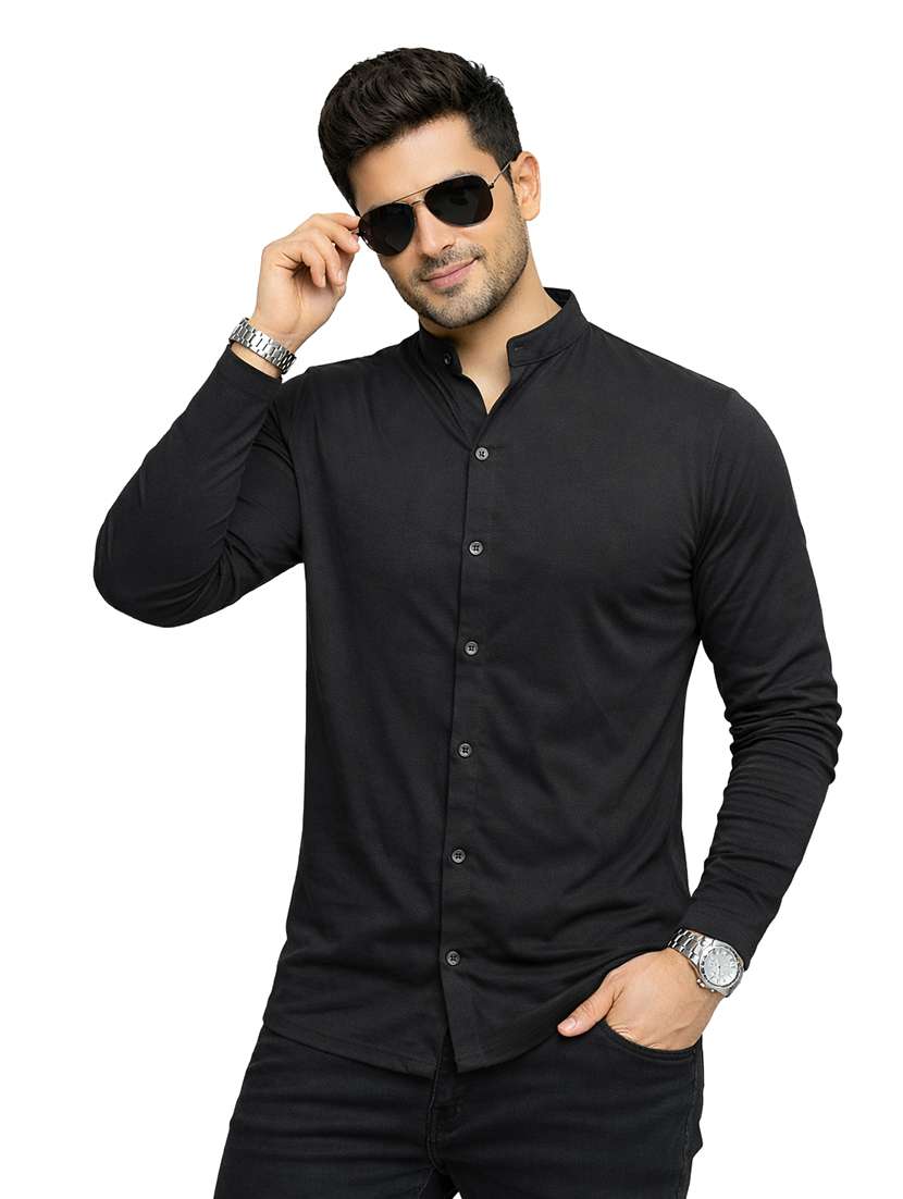 men solid long sleeve regular fit casual shirt