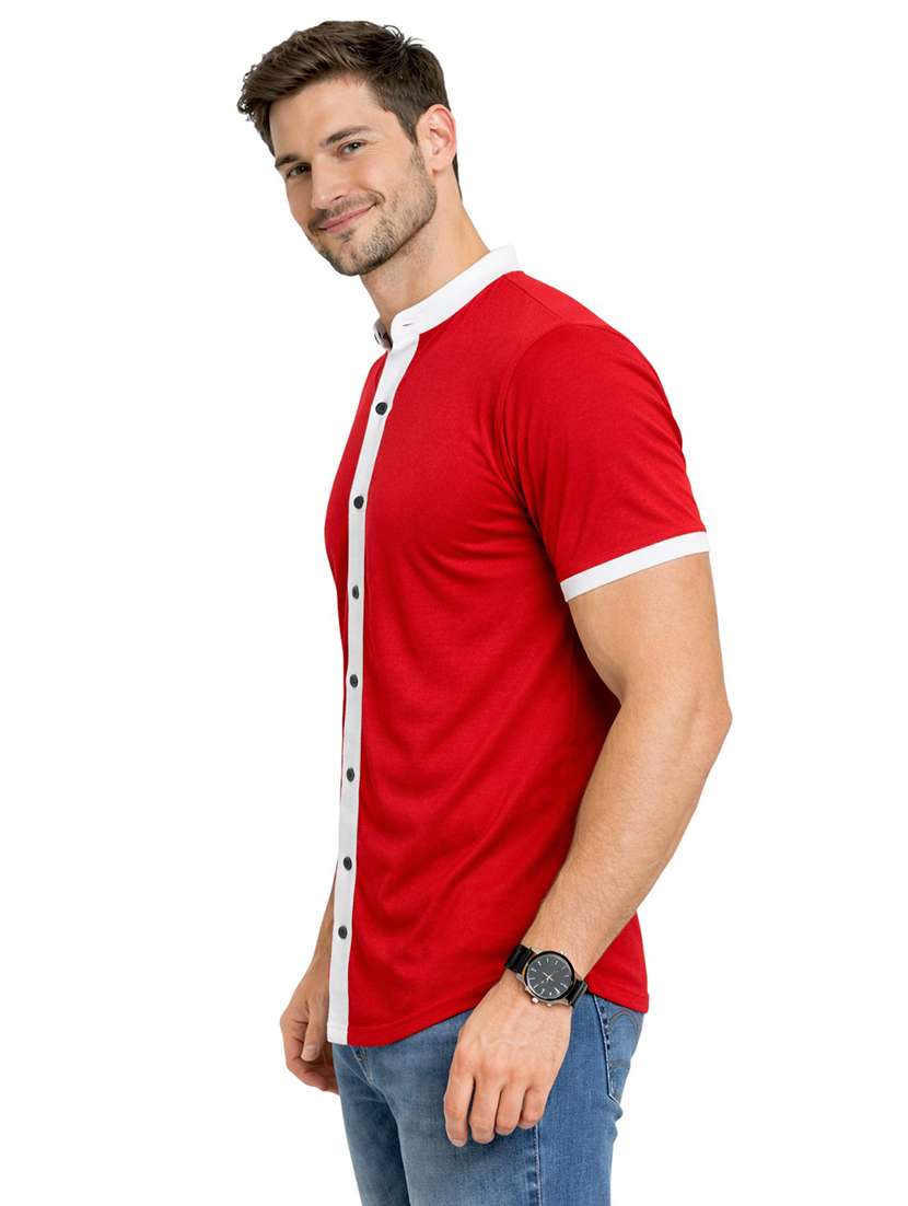 Men Solid Short Sleeve Regular Fit Casual Shirt - 22563563 -  Standard Image - 2