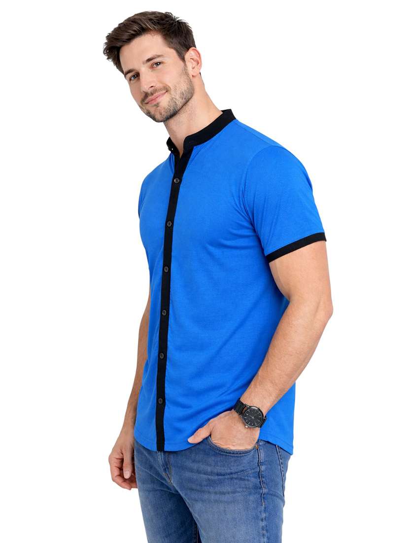 Men Solid Short Sleeve Regular Fit Casual Shirt - 22563564 -  Standard Image - 2