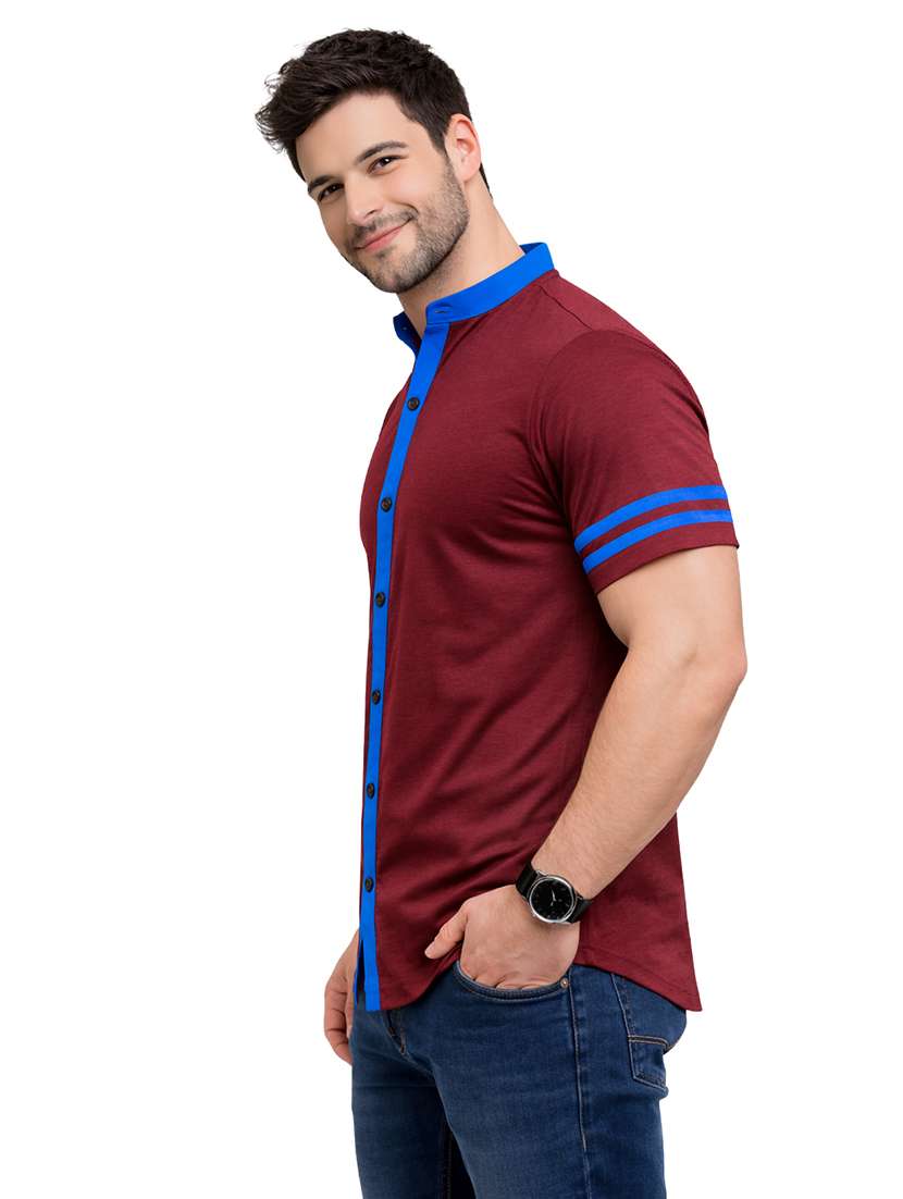 Men Solid Short Sleeve Regular Fit Casual Shirt - 22563570 -  Standard Image - 2