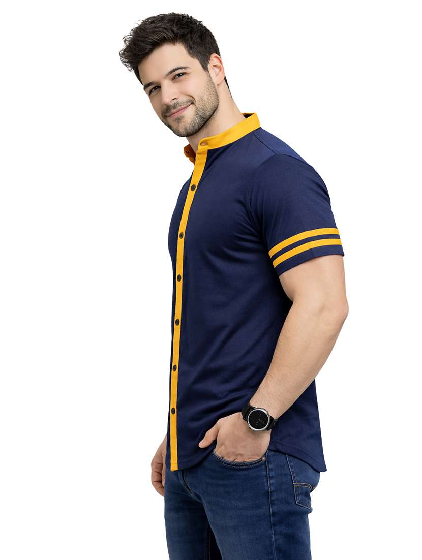Men Solid Short Sleeve Regular Fit Casual Shirt - 22563572 -  Standard Image - 2