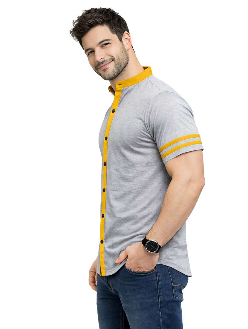 Men Solid Short Sleeve Regular Fit Casual Shirt - 22563576 -  Standard Image - 2