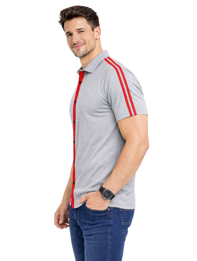 men tapered short sleeve regular fit casual shirt - 22563592 -  Standard Image - 2