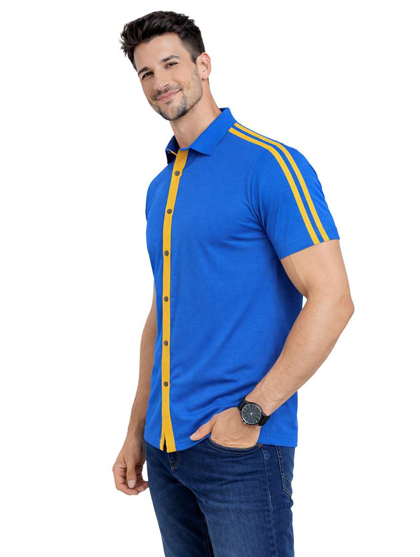 men tapered short sleeve regular fit casual shirt - 22563597 -  Standard Image - 2