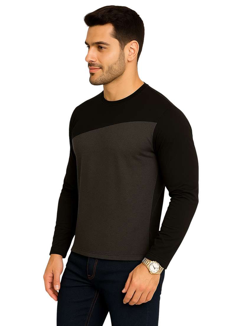 men color block long sleeve regular fit t-shirt - 22563721 -  Standard Image - 2
