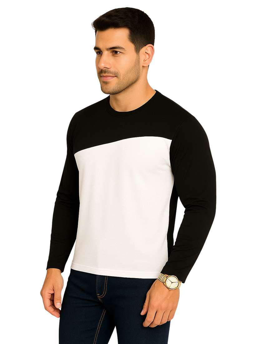 men color block long sleeve regular fit t-shirt - 22563729 -  Standard Image - 2