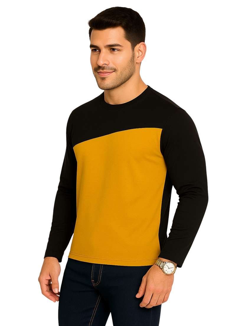men color block long sleeve regular fit t-shirt - 22563730 -  Standard Image - 2