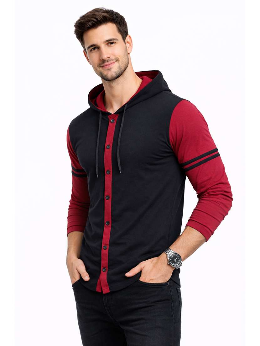 men color block long sleeve regular fit polo t-shirt - 22563774 -  Standard Image - 2