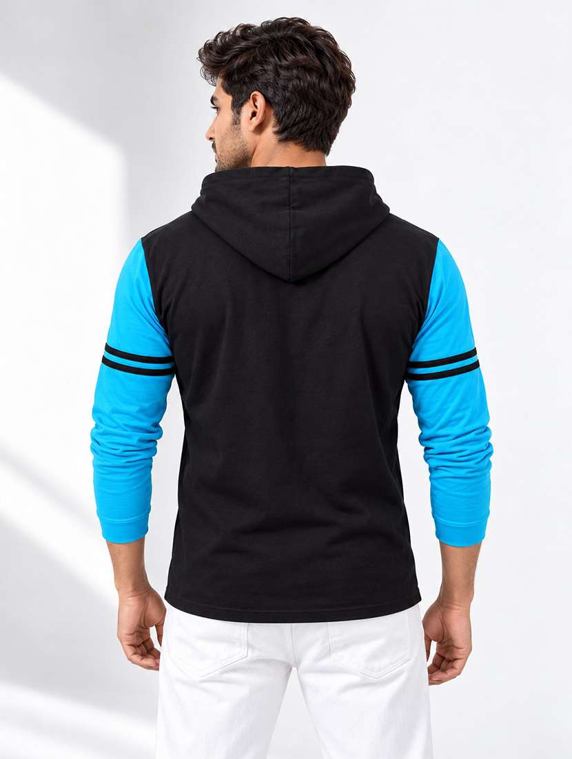 Men Color Block Long Sleeve Regular Fit T-shirt - 22563779 -  Standard Image - 2