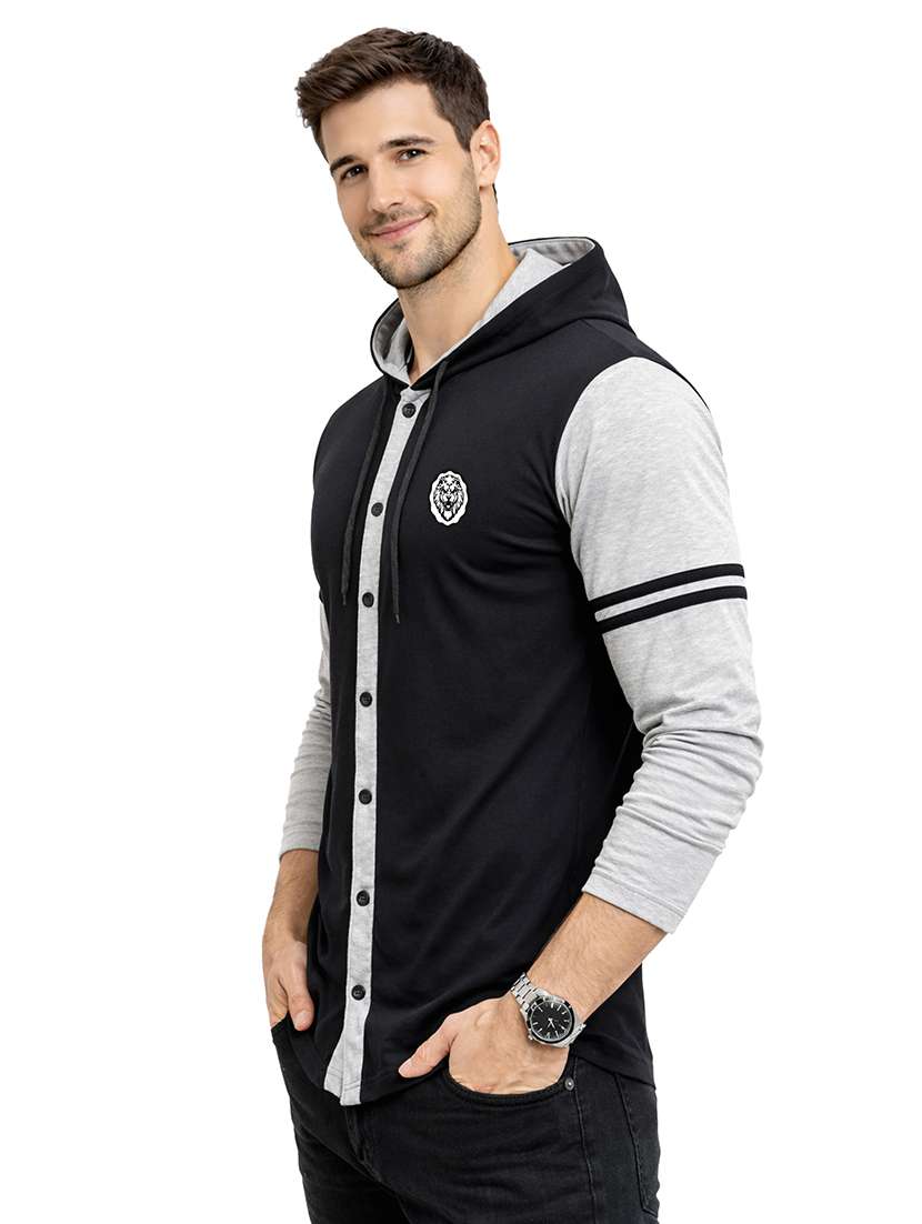 men color block long sleeve regular fit polo t-shirt - 22563782 -  Standard Image - 2