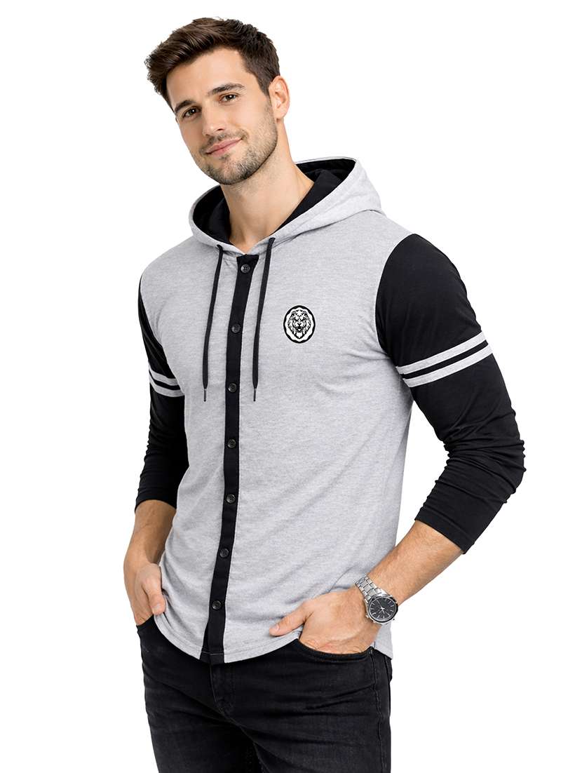 men color block long sleeve regular fit polo t-shirt - 22563783 -  Standard Image - 2