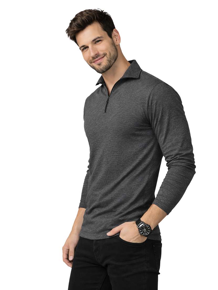 men solid long sleeve regular fit polo t-shirt - 22563785 -  Standard Image - 2