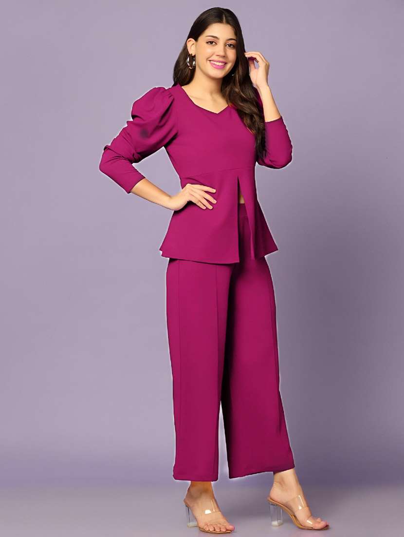 pink polyester top and trouser set coord - 22564771 -  Standard Image - 2
