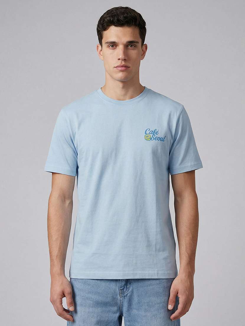 men printed round neck regular fit t-shirt - 22564796 -  Standard Image - 2