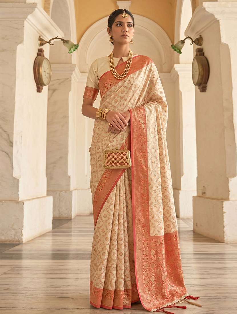 women self design banarasi saree with blouse