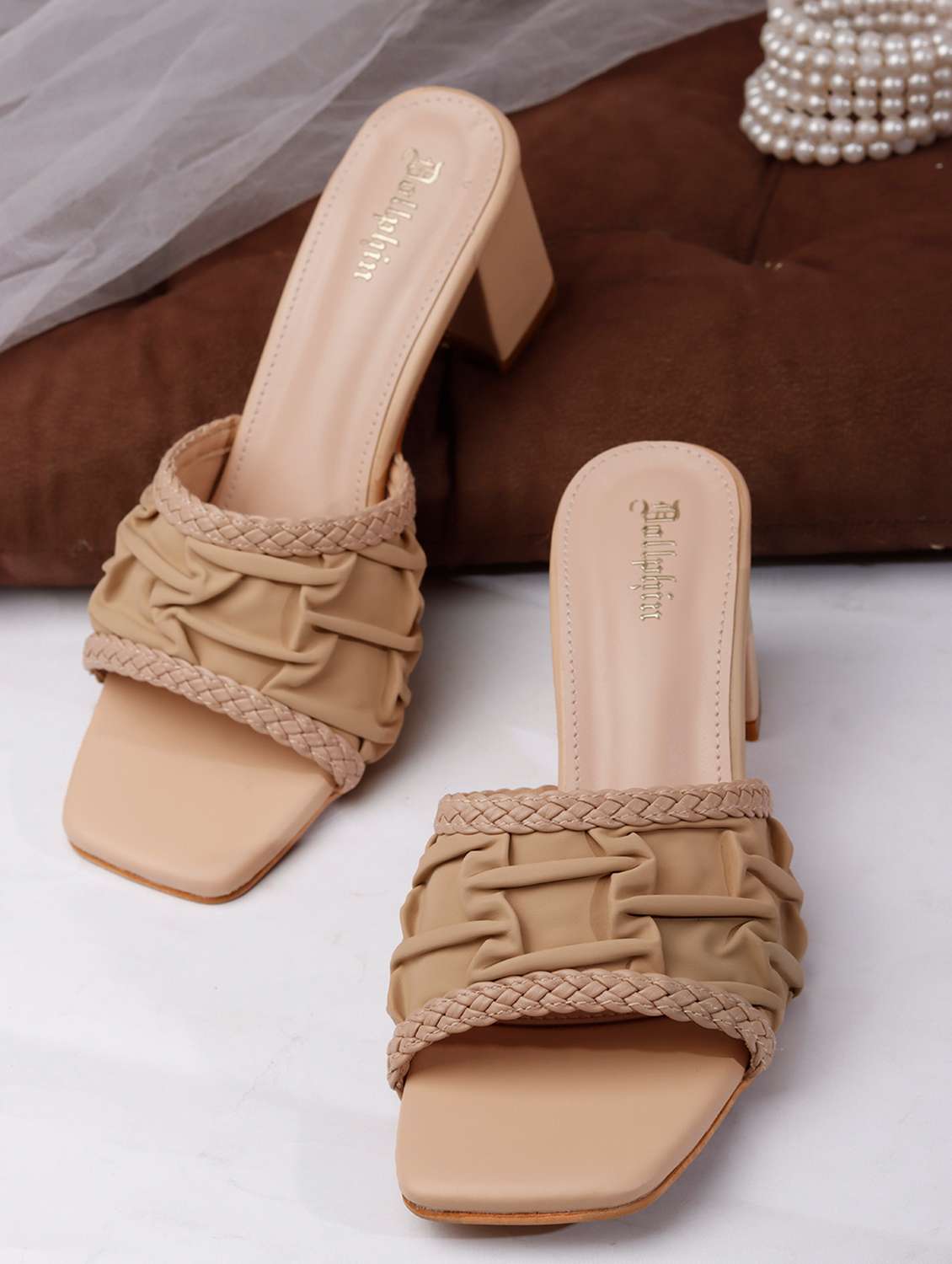 women textured slip on sandal