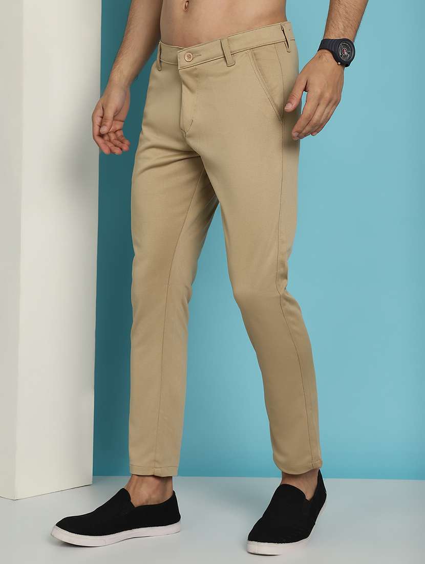 men solid mid rise slim fit chinos - 22565377 -  Standard Image - 2