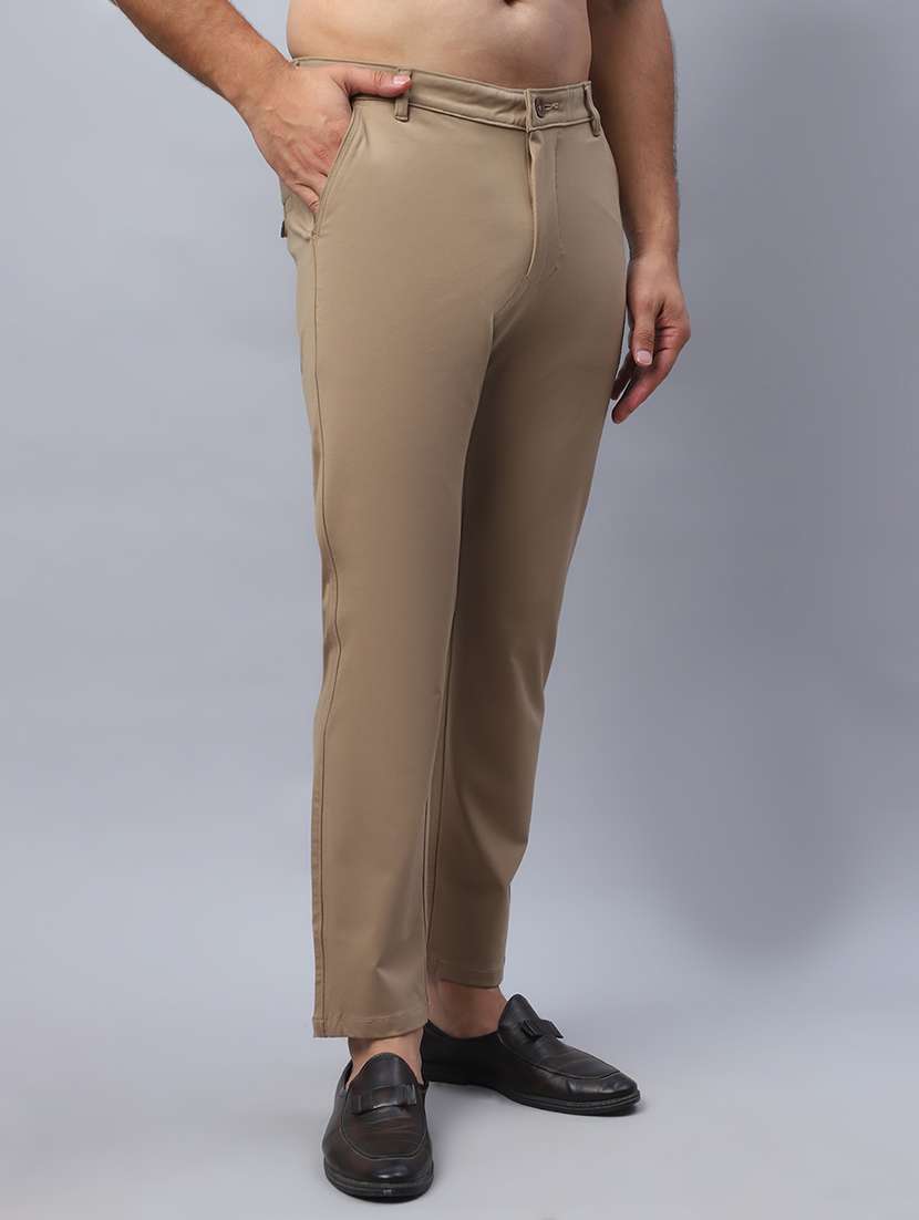 men solid mid rise slim fit chinos - 22565385 -  Standard Image - 2