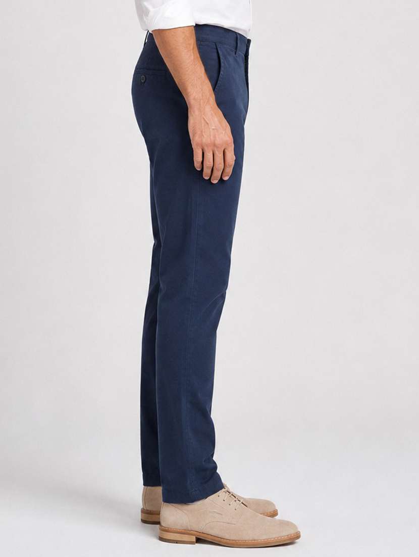 men solid mid rise slim fit chinos - 22565389 -  Standard Image - 2