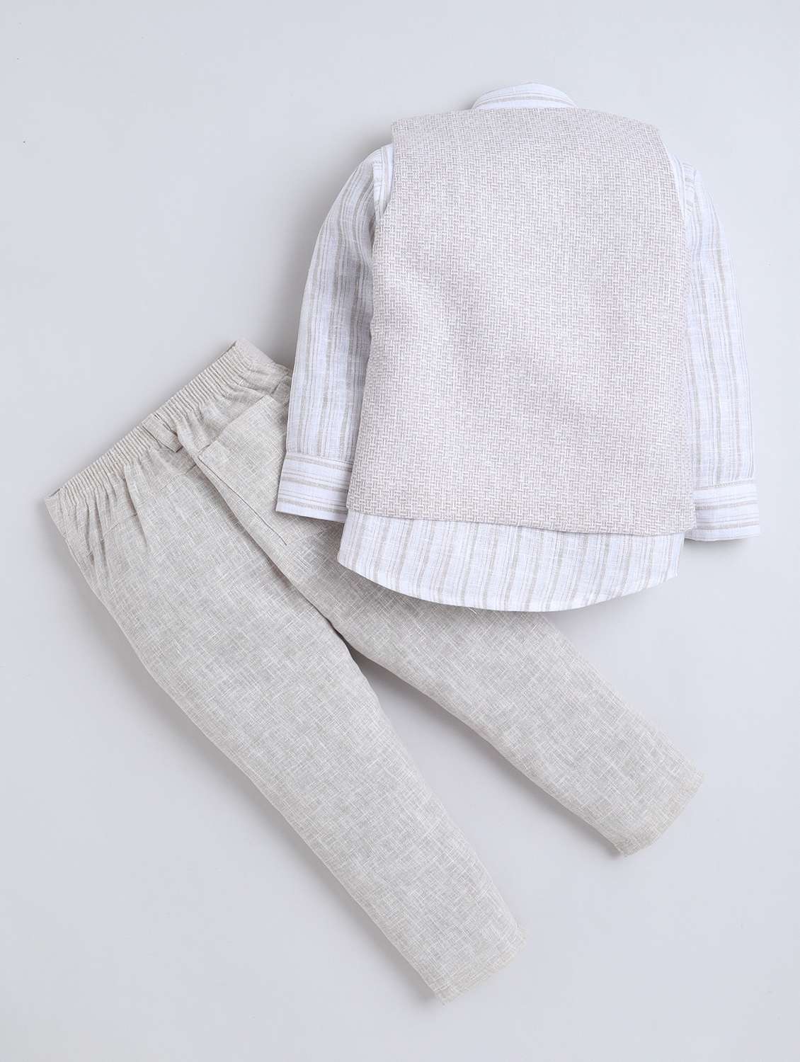 Beige Cotton Blend Suit Sets Twin & Dungaree - 22565411 -  Standard Image - 2