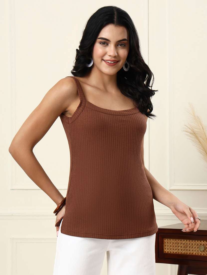 Women Solid Shoulder Strap Camisole - 22565481 -  Standard Image - 2