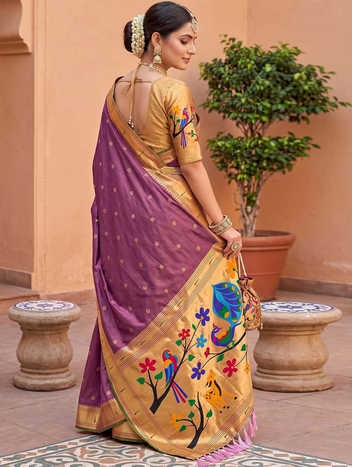 women self design paithani saree with blouse - 22565498 -  Standard Image - 2